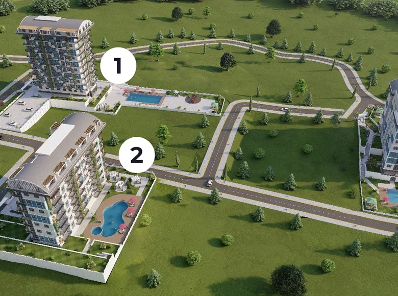 Mieszkanie 2 pokoi 53 m² Yesiloez, Turcja