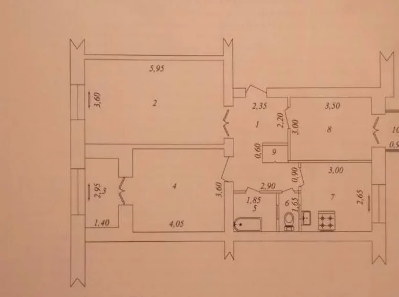 Kvartira 3 xonalar 77 m² Toshkentda