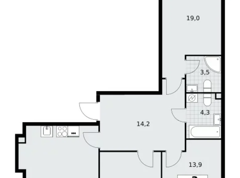 Wohnung 3 zimmer 80 m² Postnikovo, Russland