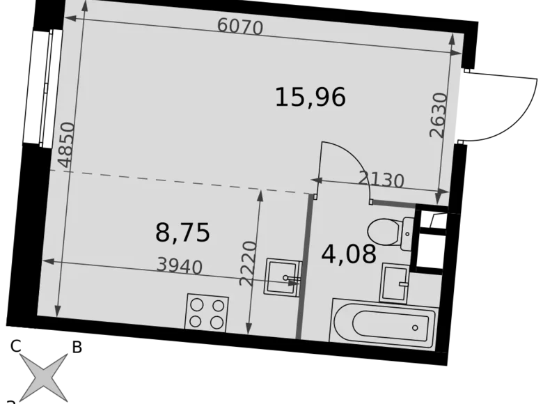 Kawalerka 1 pokój 29 m² Moskwa, Rosja