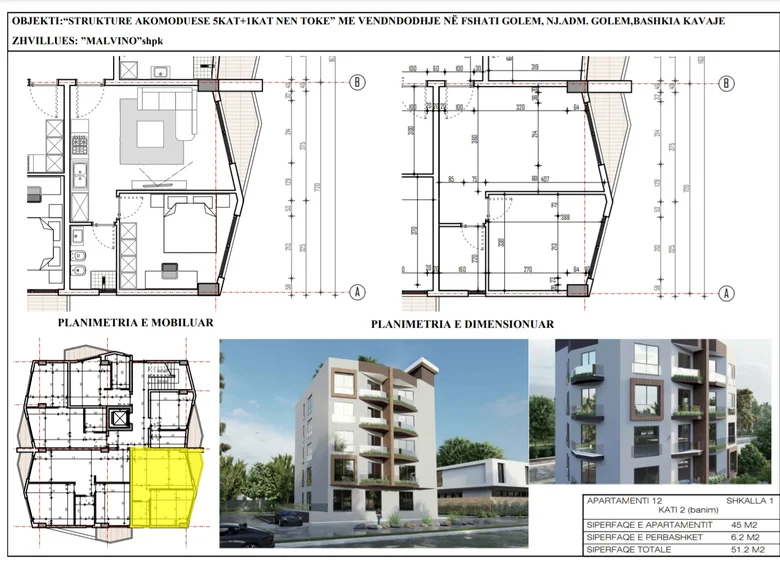 Wohnung 2 zimmer 51 m² Golem, Albanien