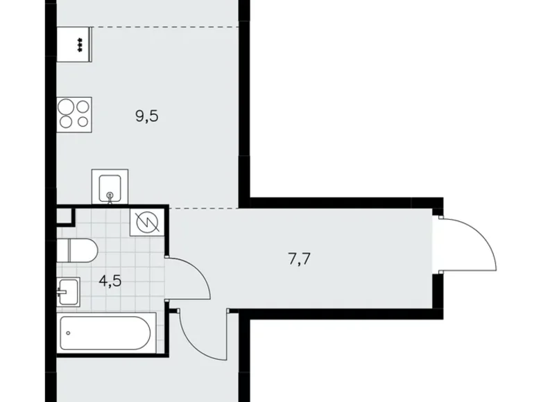 Appartement 2 chambres 44 m² poselenie Sosenskoe, Fédération de Russie