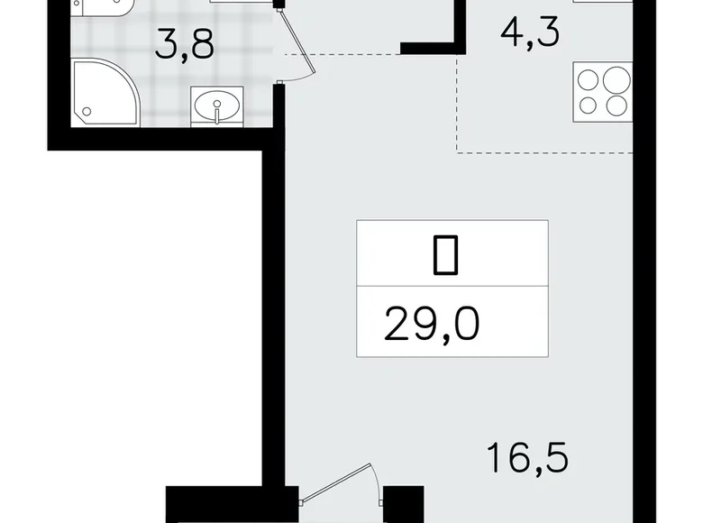 Apartamento 1 habitación 29 m² Vsevolozhsk, Rusia