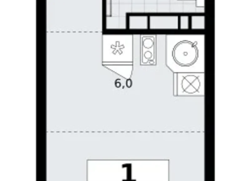 Appartement 1 chambre 25 m² Postnikovo, Fédération de Russie