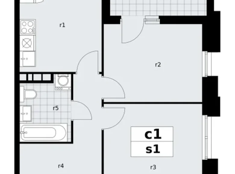 Квартира 2 комнаты 49 м² поселение Сосенское, Россия