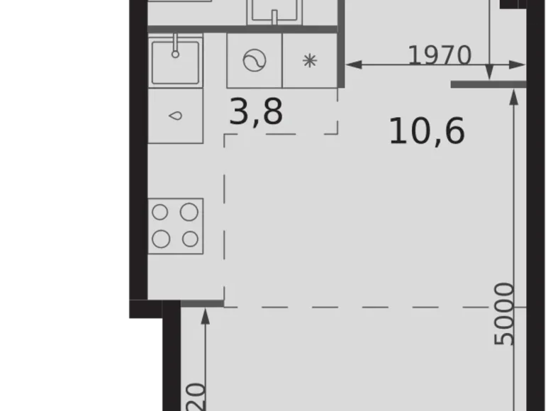 Студия 1 комната 30 м² Москва, Россия
