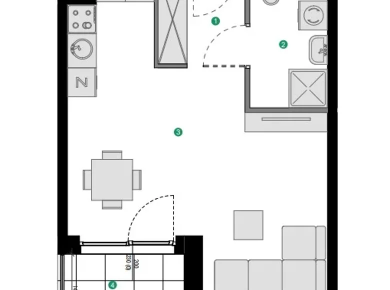 Mieszkanie 1 pokój 33 m² Gdańsk, Polska