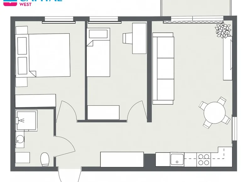 3 room apartment 52 m² Klaipėda, Lithuania