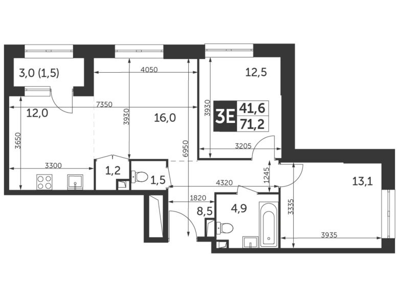 Apartamento 3 habitaciones 71 m² North-Eastern Administrative Okrug, Rusia