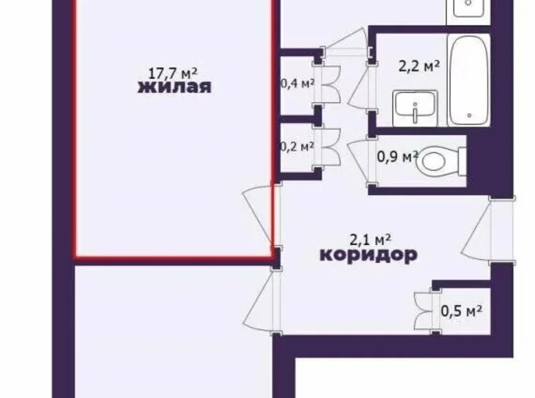 Apartment 48 m² Minsk, Belarus