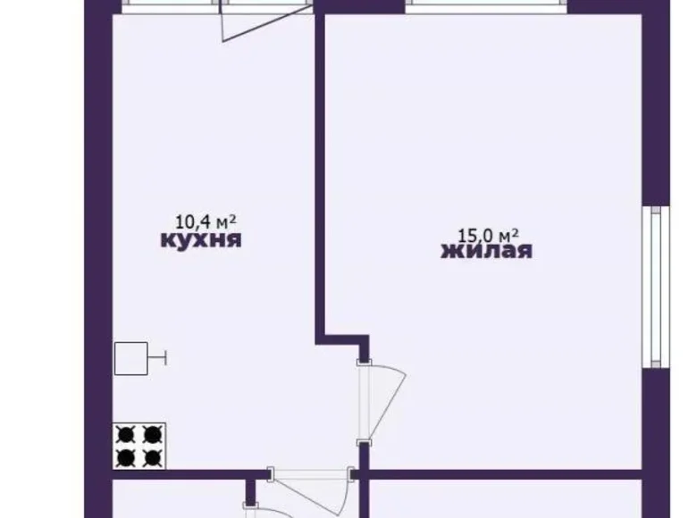 Apartamento 2 habitaciones 44 m² Navasady, Bielorrusia