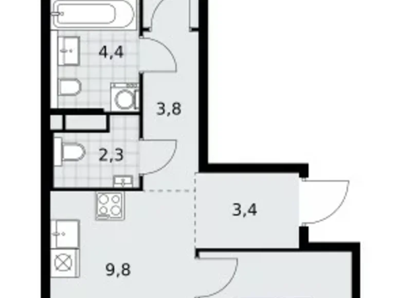 Квартира 3 комнаты 57 м² поселение Сосенское, Россия