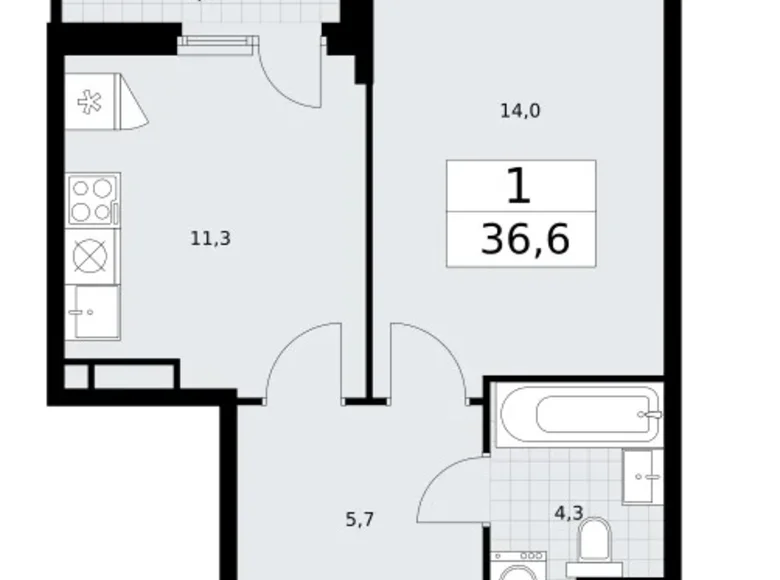 Appartement 1 chambre 37 m² Vnukovo, Russie