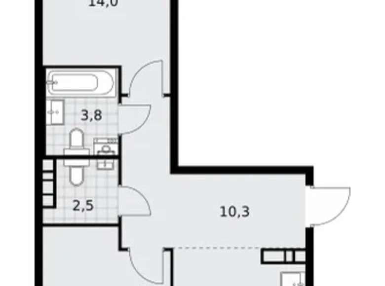 Appartement 2 chambres 57 m² poselenie Sosenskoe, Fédération de Russie