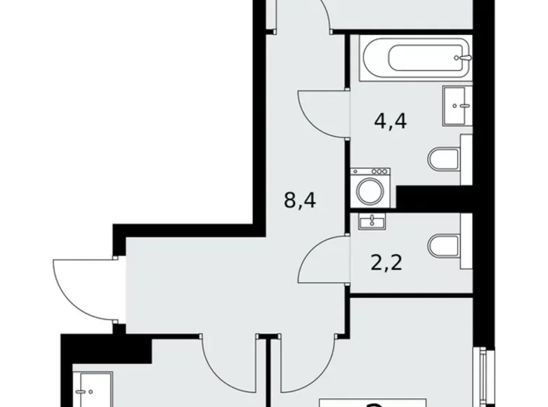 Apartamento 2 habitaciones 52 m² poselenie Sosenskoe, Rusia