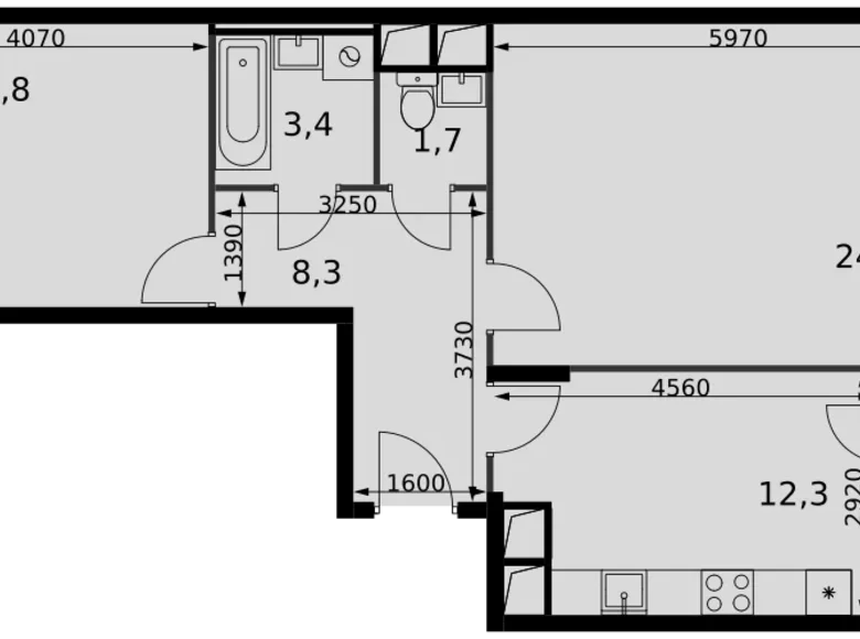 Apartamento 2 habitaciones 66 m² Razvilka, Rusia