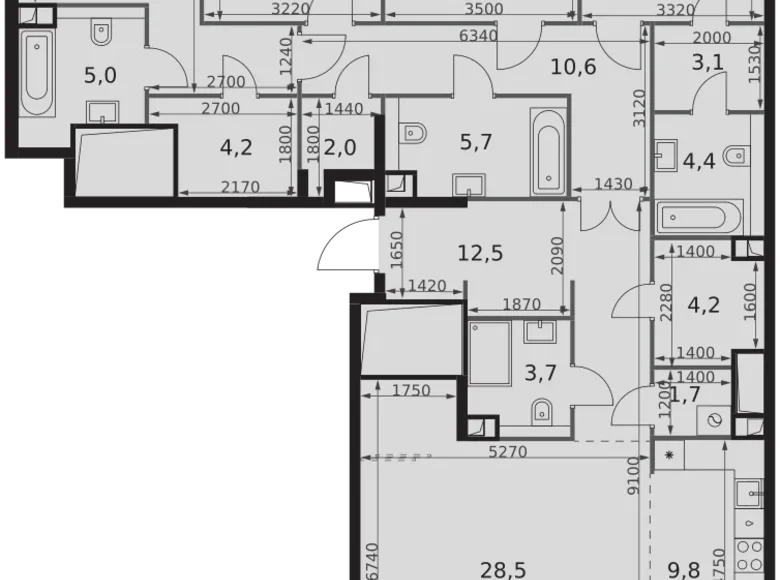 Appartement 5 chambres 154 m² Moscou, Russie