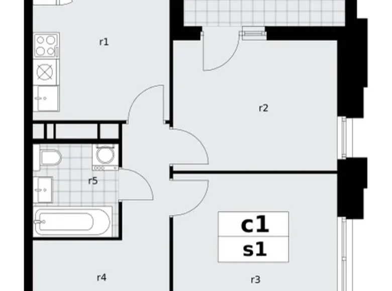 Wohnung 2 zimmer 48 m² poselenie Sosenskoe, Russland