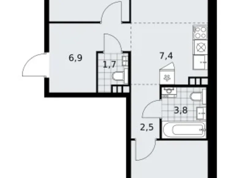 Apartamento 3 habitaciones 60 m² poselenie Sosenskoe, Rusia