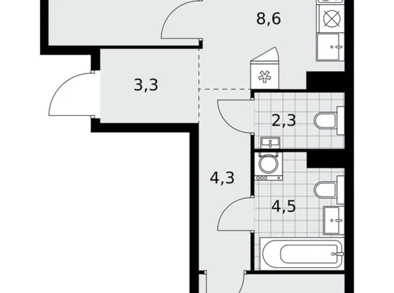 Wohnung 3 zimmer 56 m² poselenie Sosenskoe, Russland