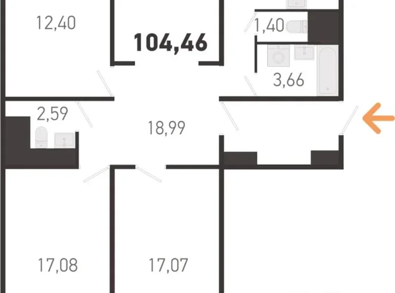 4 room apartment 104 m² Kopisca, Belarus