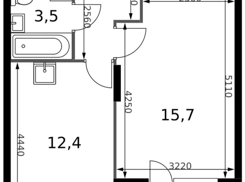 1 room apartment 37 m² Sapronovo, Russia