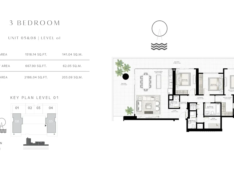 Mieszkanie 203 m² Dubaj, Emiraty Arabskie