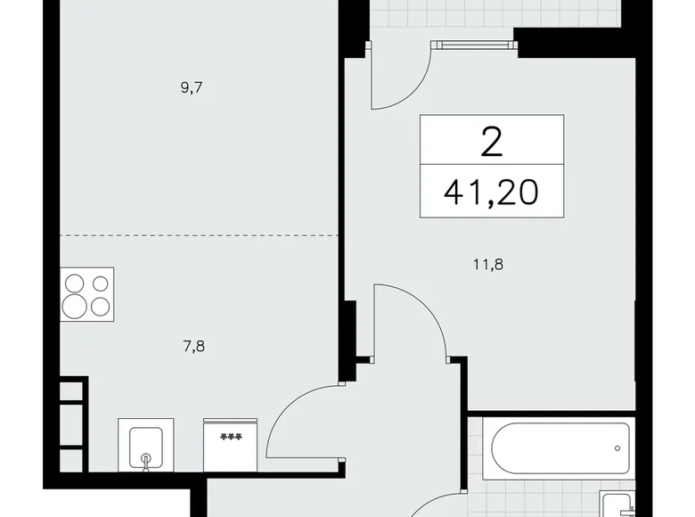 Appartement 2 chambres 41 m² poselenie Sosenskoe, Fédération de Russie