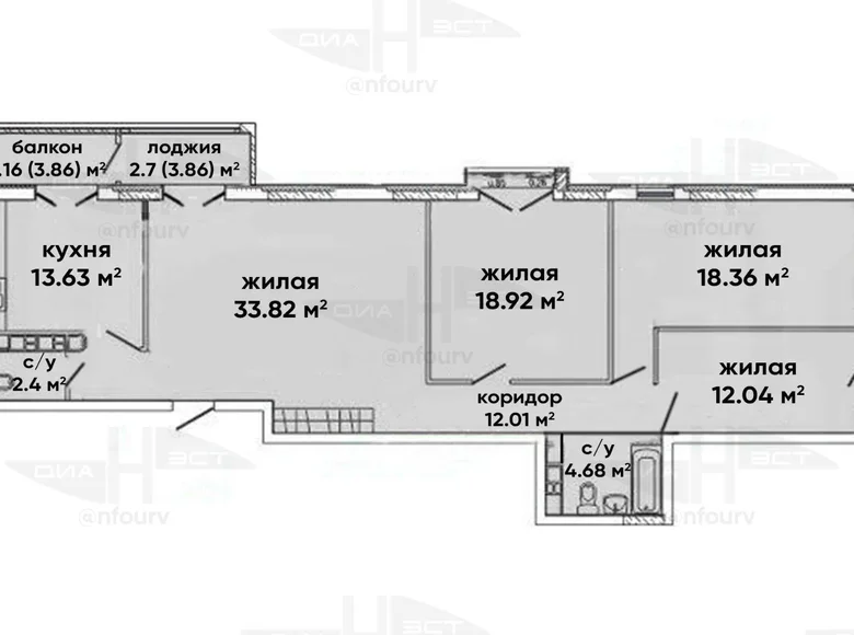 Квартира 4 комнаты 120 м² Минск, Беларусь