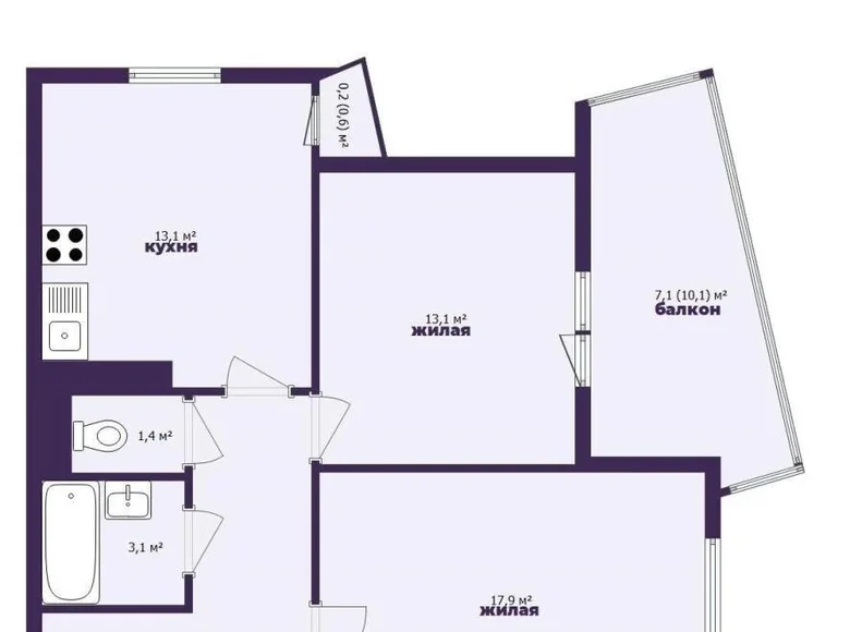 Wohnung 2 zimmer 68 m² Minsk, Weißrussland