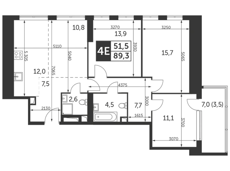 Wohnung 4 zimmer 89 m² Konkovo District, Russland