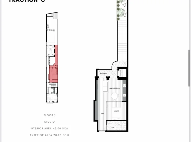 Студия 45 м² Порту, Португалия