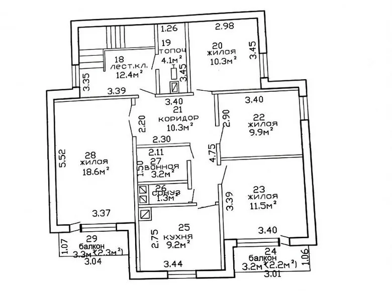 Mieszkanie 4 pokoi 91 m² Nowogródek, Białoruś