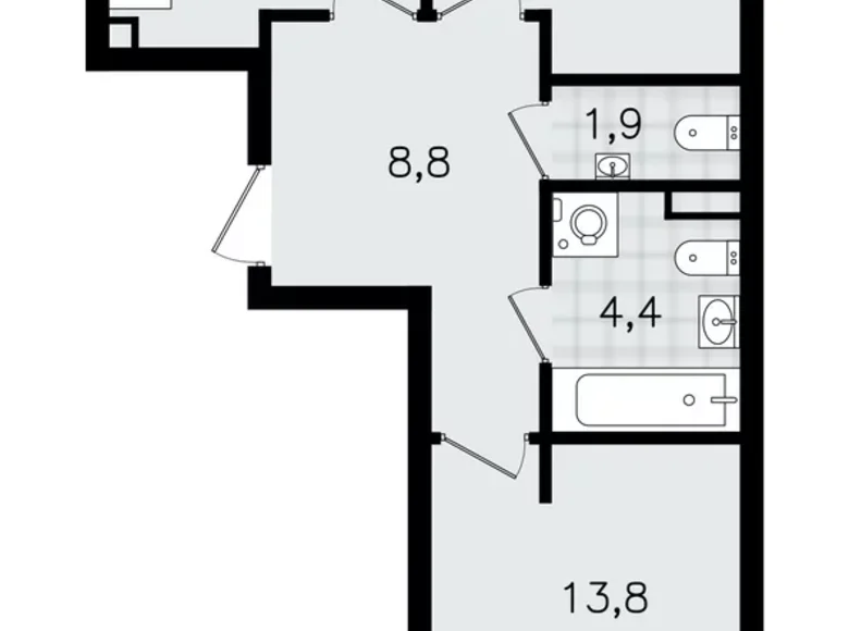 Wohnung 2 zimmer 56 m² Wsewoloschsk, Russland