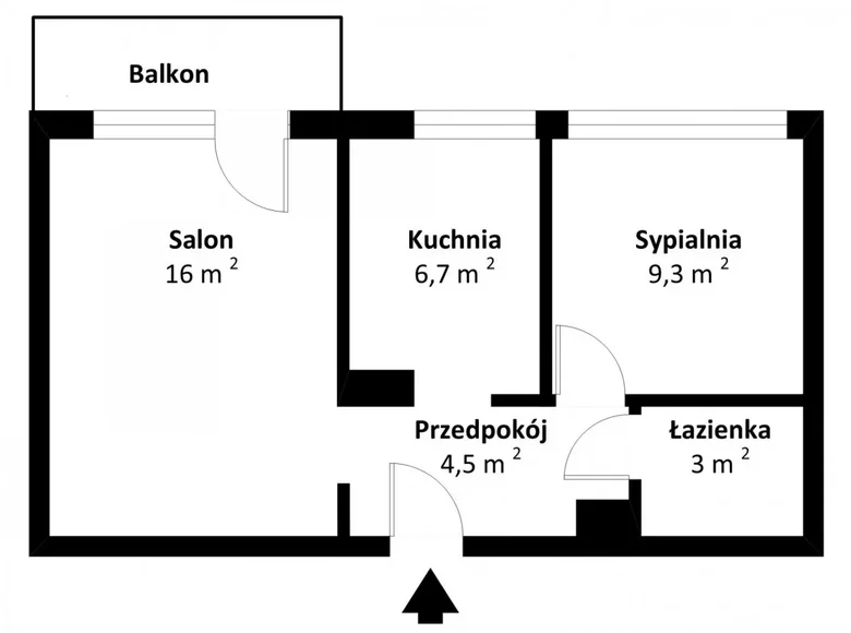 Appartement 2 chambres 40 m² Cracovie, Pologne