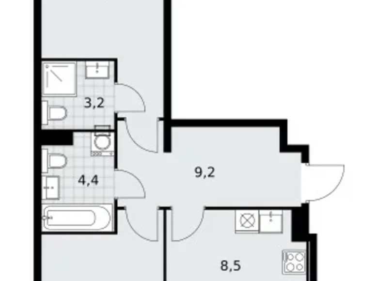 Wohnung 3 zimmer 63 m² poselenie Sosenskoe, Russland