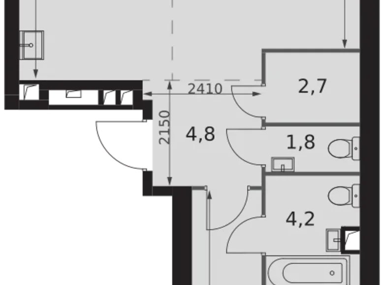 Apartamento 2 habitaciones 76 m² Konkovo District, Rusia