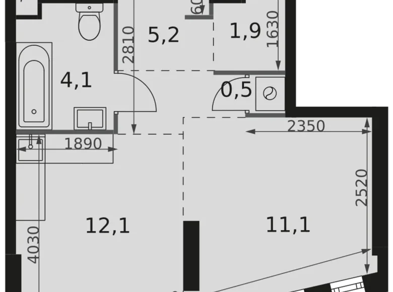 Квартира 1 комната 35 м² Москва, Россия