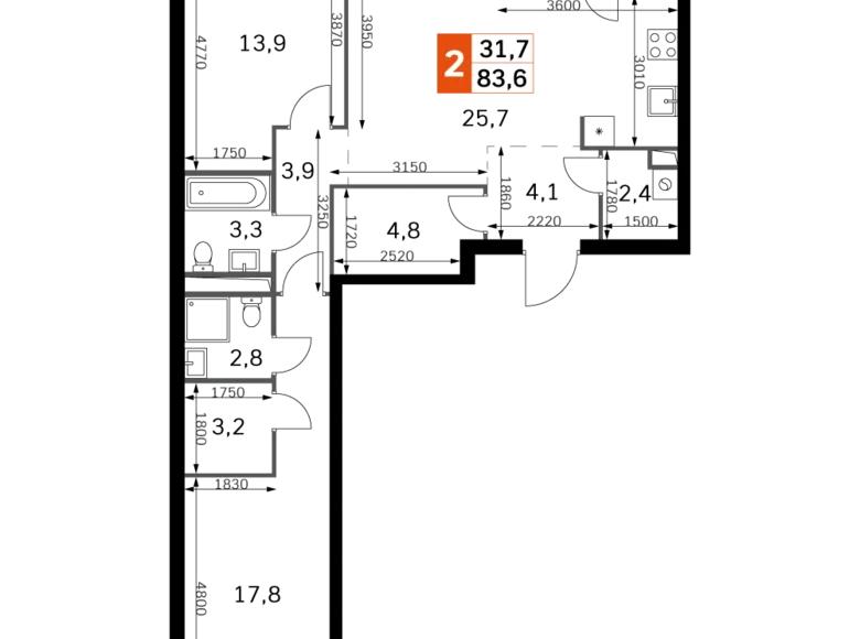 Wohnung 3 zimmer 84 m² Moskau, Russland