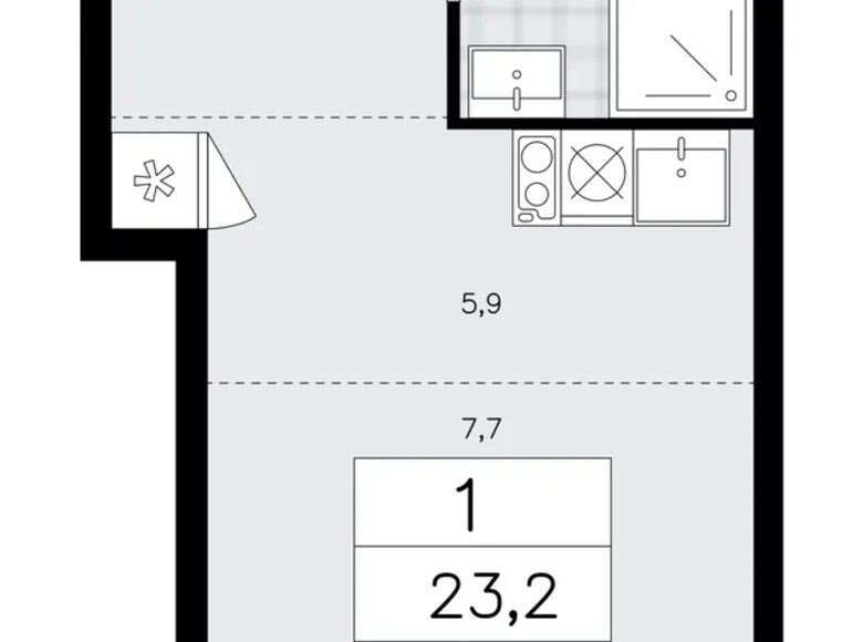 Wohnung 1 zimmer 23 m² poselenie Sosenskoe, Russland