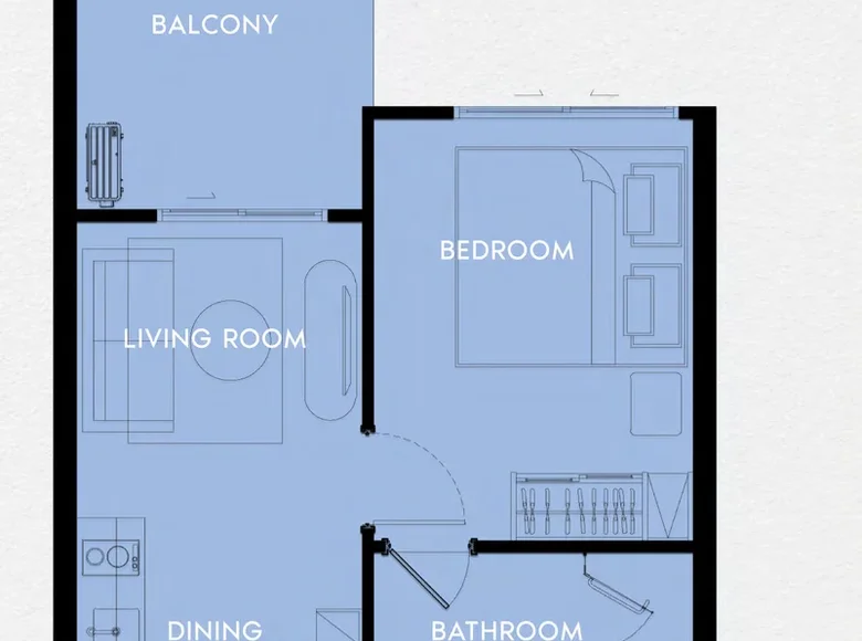 Квартира 1 спальня 39 м² Пхукет, Таиланд