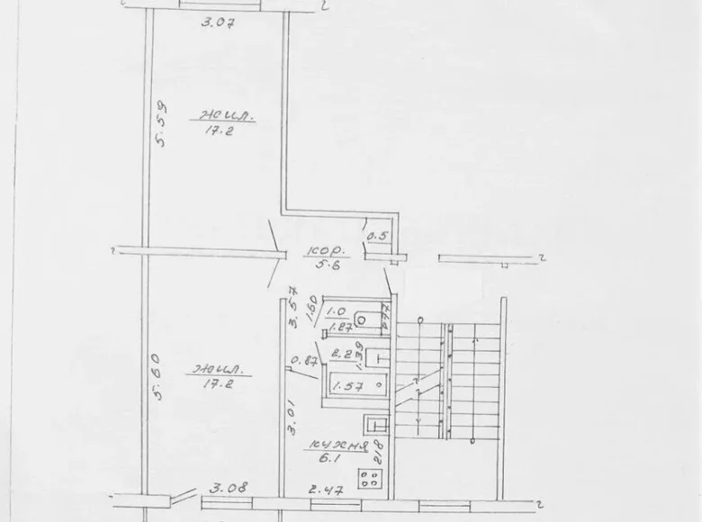 2 room apartment 51 m² salihorsk, Belarus