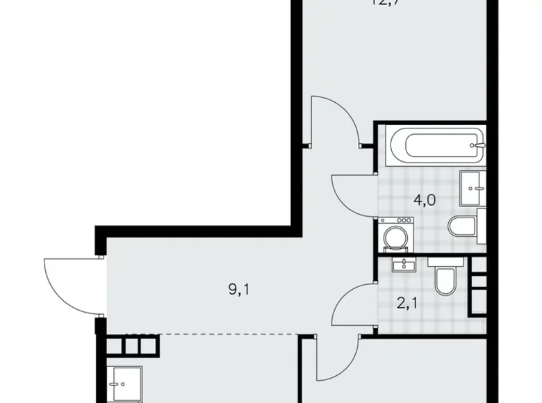 2 room apartment 54 m² poselenie Sosenskoe, Russia