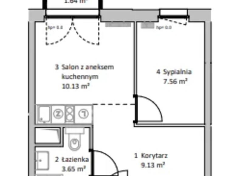 Appartement 2 chambres 30 m² Varsovie, Pologne