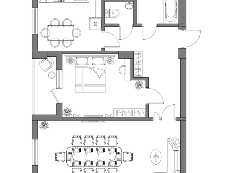 Квартира 2 комнаты 77 м² Ташкент, Узбекистан