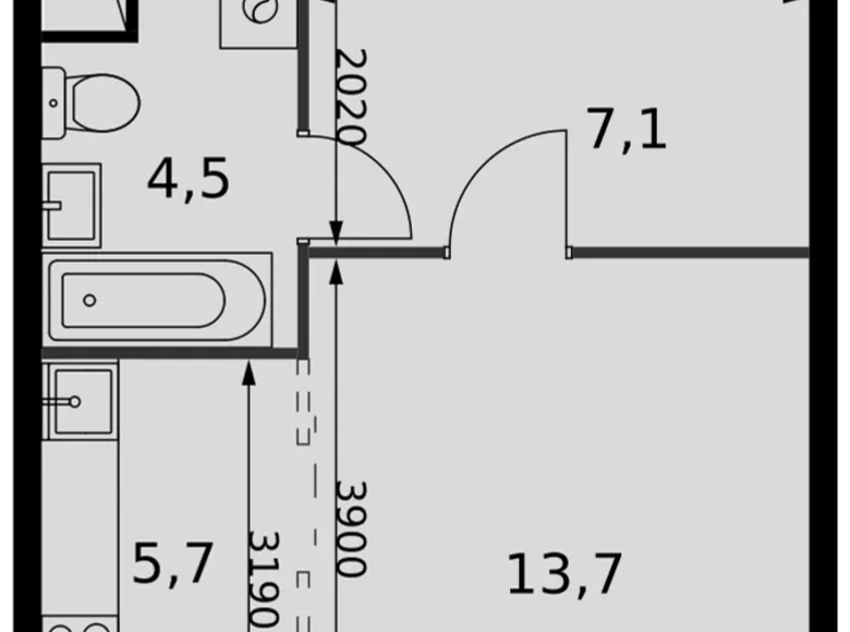 Studio 1 zimmer 31 m² Razvilka, Russland