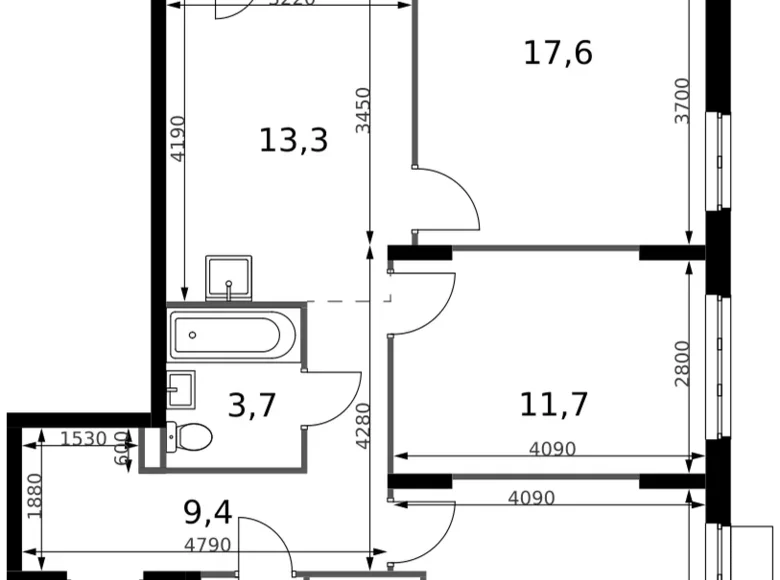 Appartement 3 chambres 77 m² Sapronovo, Russie