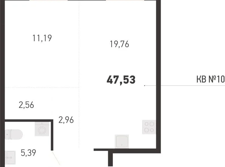 Mieszkanie 2 pokoi 48 m² Kopisca, Białoruś