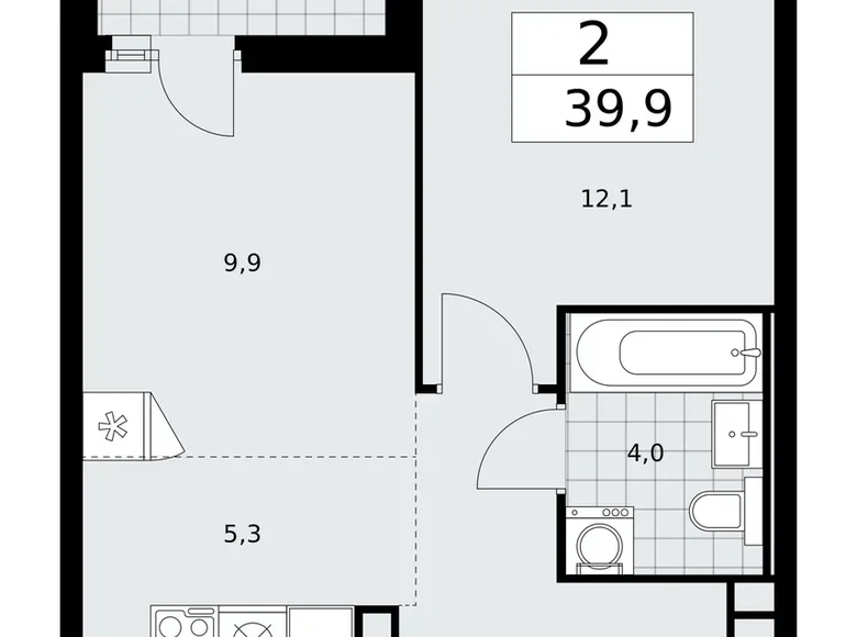 Mieszkanie 2 pokoi 40 m² Moskwa, Rosja