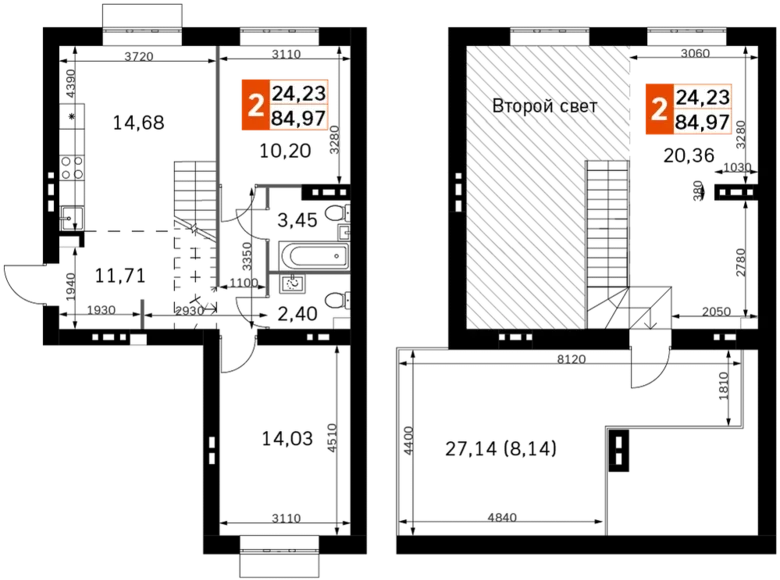 Wohnung 2 zimmer 85 m² Rajon Odinzowo, Russland